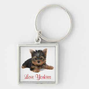 Love Yorkies Puppy Premium Key Chain