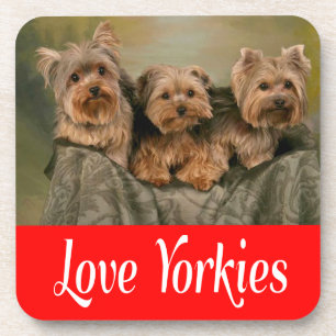 Love Yorkies Yorkshire Terrier Puppy Dog Coaster