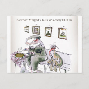 love yorkshire borrowing whippets teeth postcard