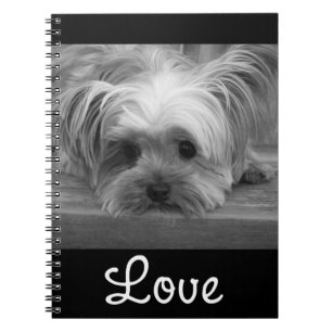 Love Yorkshire Terrier Puppy Dog Black Notebook