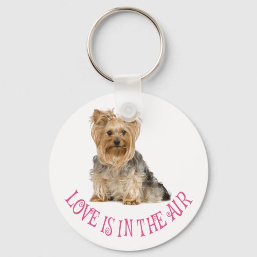 Love Yorkshire Terrier Puppy Dog Keychain