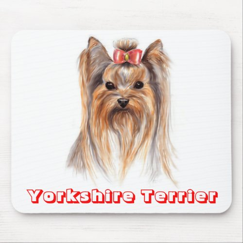 Love Yorkshire Terrier Puppy Dog Painting Mousepad