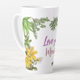 Love You 2 Personalized Latte Mug Herbal Border