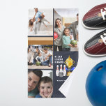 Love You A Bowl Lot Dad | Bowling Ball Hand Towel<br><div class="desc">Featuring a charming watercolor trophy and bowling pins. Add four of your own photos as well. The perfect birthday, or father's day gift for any man who loves bowling! Easily personalize this design with your own text (add a name or monogram). Convenient bowling ball towel. These are Father’s Day gifts...</div>