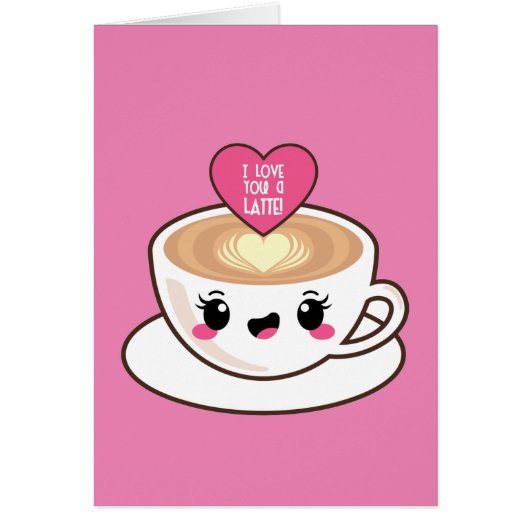 Love You A Latte EMoji Cards (Front)