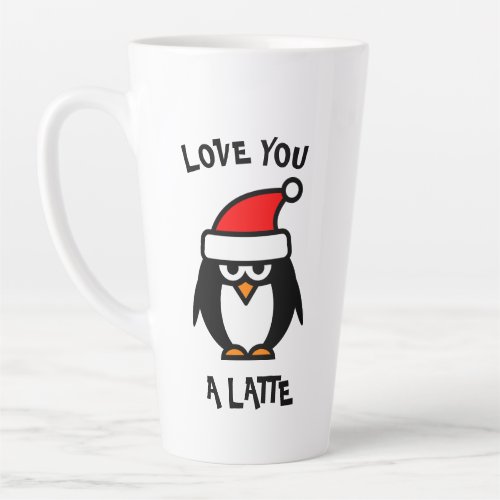 Love You A Latte funny Christmas penguin Latte Mug