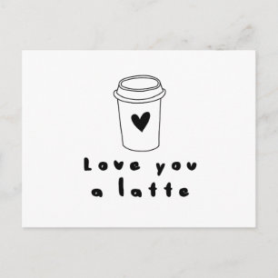 love you a latte postcard