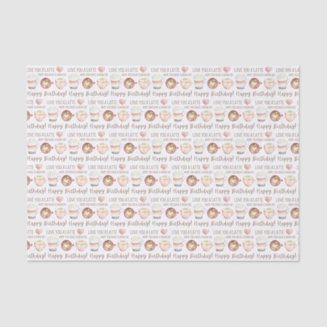 Love You A Latte Tissue Paper  (Front)