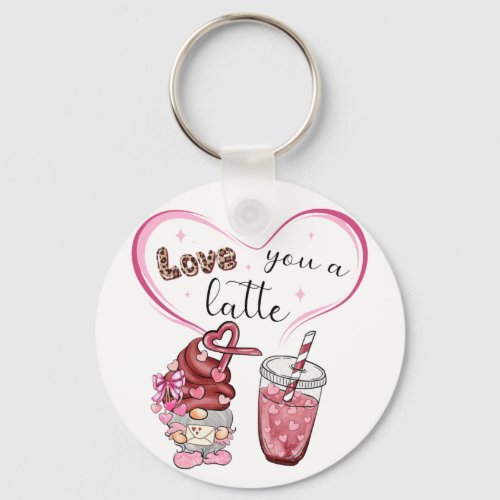 Love You a Latte Valentines Day Keychain
