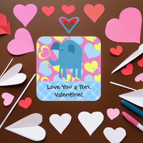 Love you a ton Valentine Square Sticker