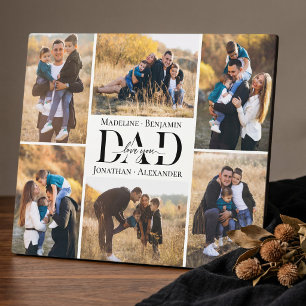 Love You Always Dad Simple Photo Collage Keepsake Plaque