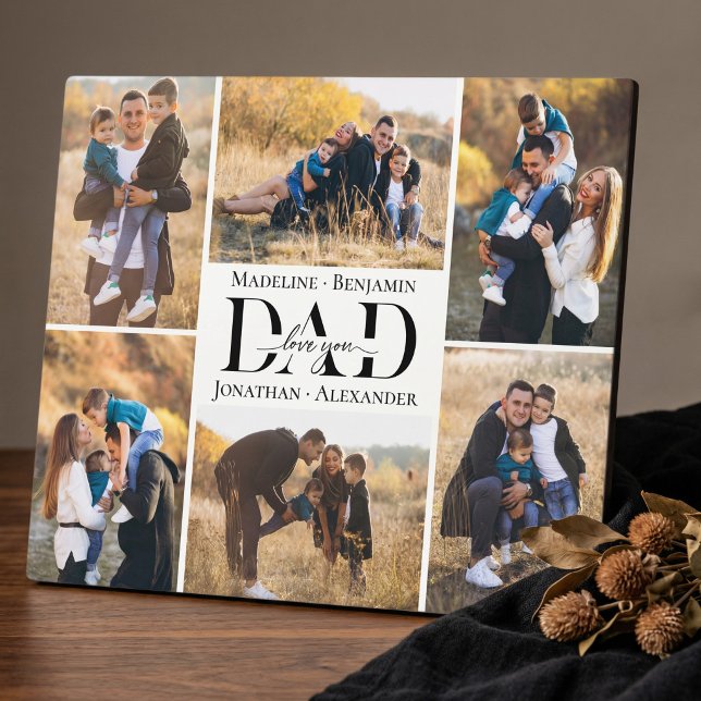 Love You Always Dad Simple Photo Collage Keepsake Plaque (Love You Always Dad Simple Photo Collage Keepsake Plaque)