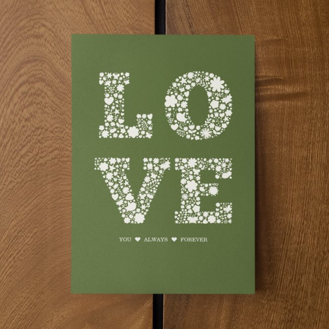 "LOVE You, Always, Forever" Green Love Card (Creator Uploaded)