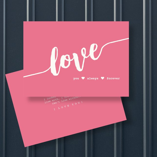 "Love You Always Forever" Pink Script Card (Creator Uploaded)