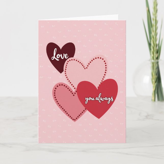 Love You Always Hearts Card (Front)