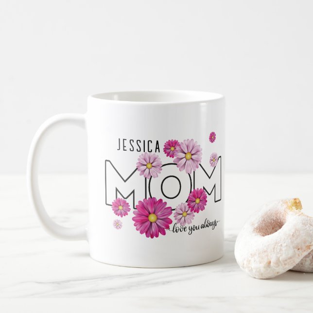  Love You Always Mom Custom Mothers Day Photo Coffee Mug (With Donut)