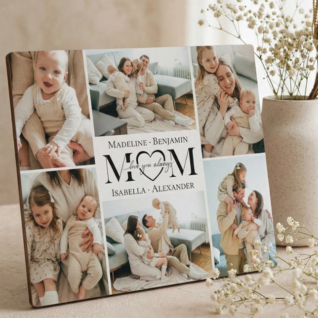 Love You Always Mom Simple Photo Collage Keepsake Plaque (Love You Always Mom Simple Photo Collage Keepsake Plaque)