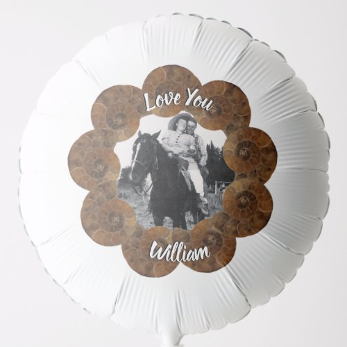 Love You Ammonite Fossil Border Photo Name Balloon