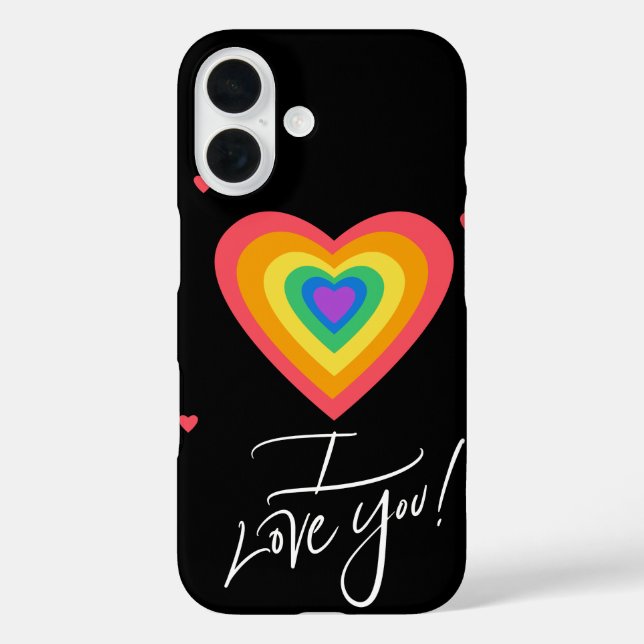 Love you and rainbow heart Case-Mate iPhone case (Back)
