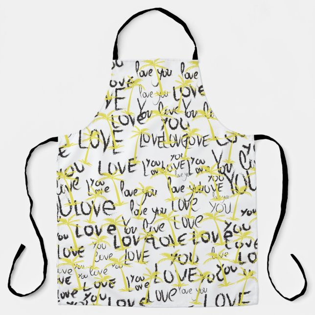 Love You , Art Palms Summer  Apron (Front)
