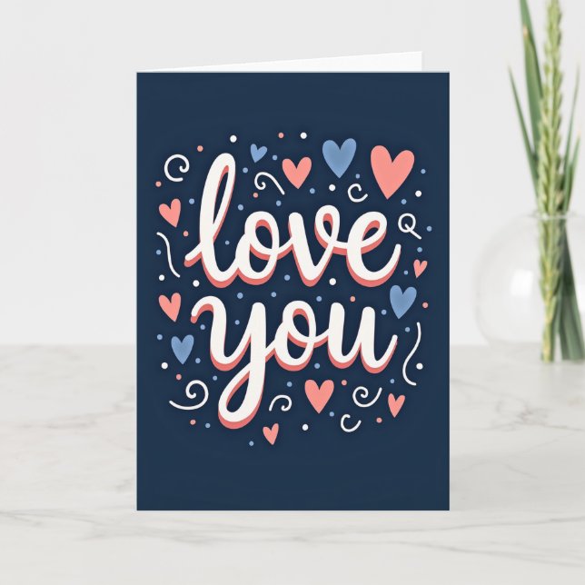 Love You Artful Script Card (Front)