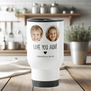Love You Aunt   Personalized Two-Face Photo  Travel Mug