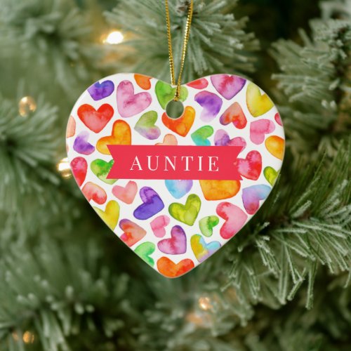 Love You Auntie  2 sided Ceramic Ornament