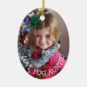 Love You Auntie, Christmas Gift for Aunt Christmas Ceramic Ornament