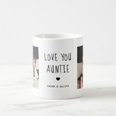 Love You Auntie | Two Photo Handwritten Text Coffee Mug (Center)