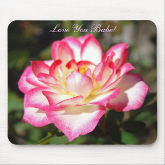 Love You Babe! mousepad quality gifts Pink Rose