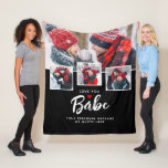 Love You Babe/Other 4-Photo Personal Message Fleece Blanket<br><div class="desc">This sweet and affectionate black and white blanket is a warm and personalized gesture that conveys your love in a special way. This blanket features four photos with the words, 'Love You Babe.' 'Babe' can be replaced with a name or any term of endearment (e.g. 'Honey', 'Sweetheart', 'Darling', etc.). To...</div>