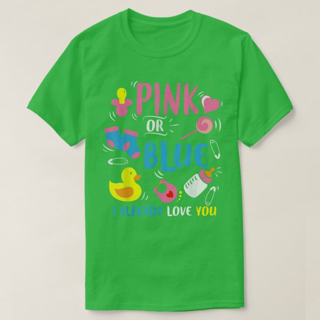 Love You Baby Gender Reveal Pink or Blue classique T-Shirt (Design Front)