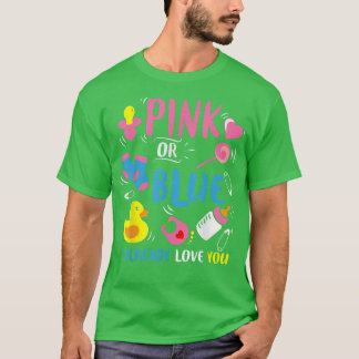 Love You Baby Gender Reveal Pink or Blue classique T-Shirt