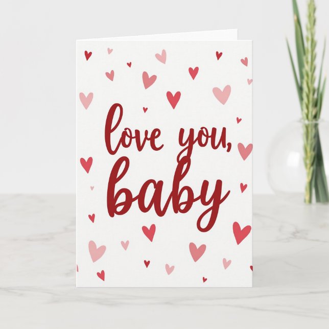 Love You Baby Hearts Card (Front)