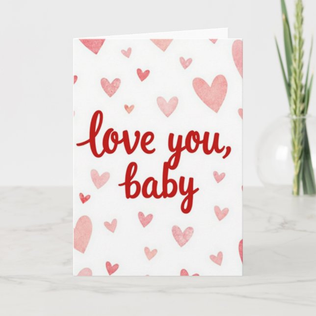Love You Baby Sweet Hearts Card (Front)