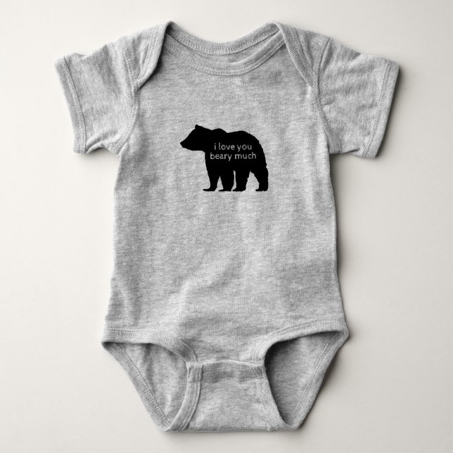 Love You Beary Much Bear Cub Baby Bodysuit (Front)