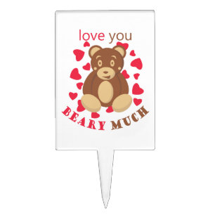 Love you beary much for Valentine's Day Cake Topper