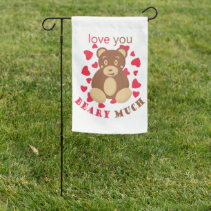 Love you beary much for Valentine's Day Garden Flag