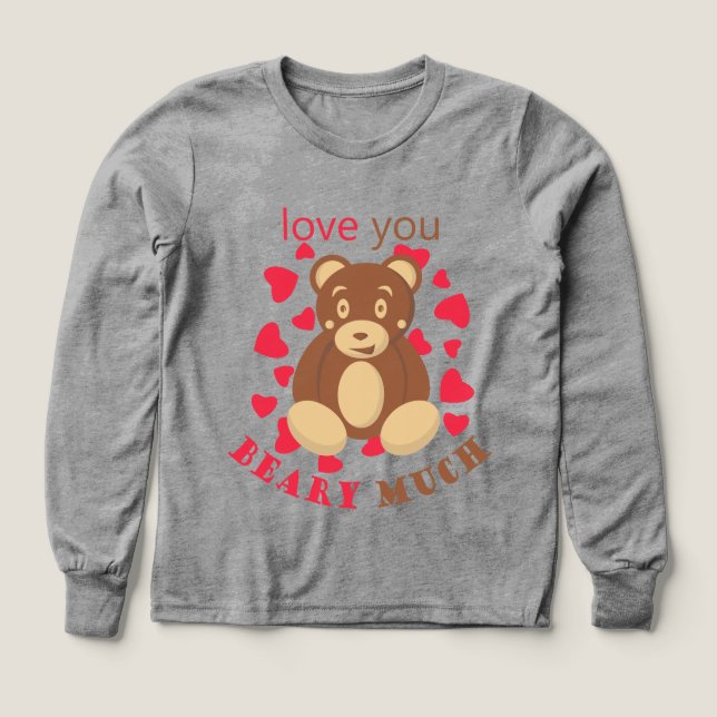 Love you beary much for Valentine's Day Tri-Blend Shirts (Design Front)