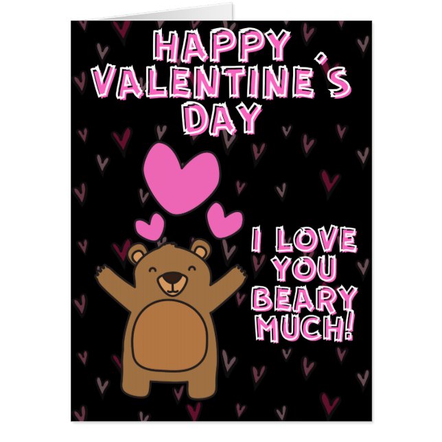 Love You Beary Much Funny Giant Valentine Card (Front)