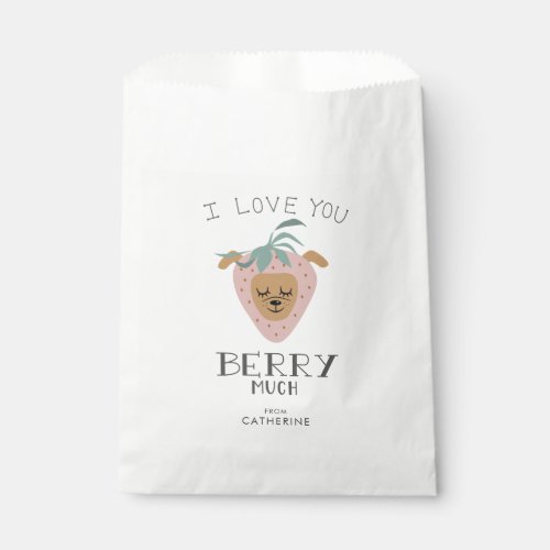 LOVE YOU BERRY MUCH Funny Valentine Dog Favor Bag