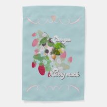 Love You Berry Much Garden Flag