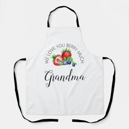 Love You Berry Much Grandma Apron