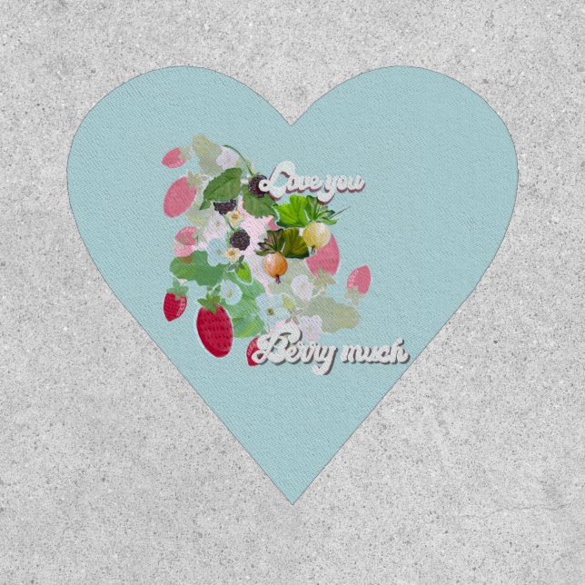 Love You Berry Much heart patch (Front)
