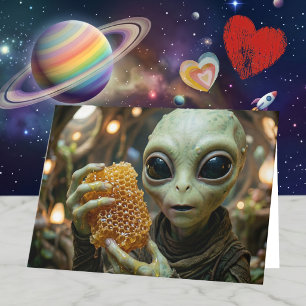 Love You Beyond the Stars Anniversary Alien Card