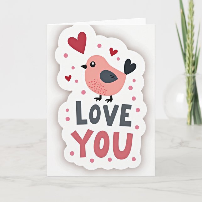 Love You Birdie Card (Front)