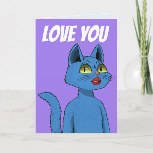LOVE YOU BIRTHDAY CAT CARDS FOR HUSBAND HIM