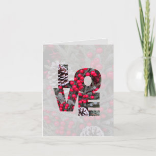 Love you, birthday girl! Pinecone Red Berries Card