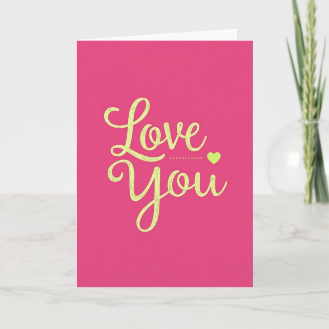 Love You Bold Fuchsia Art Card (Front)