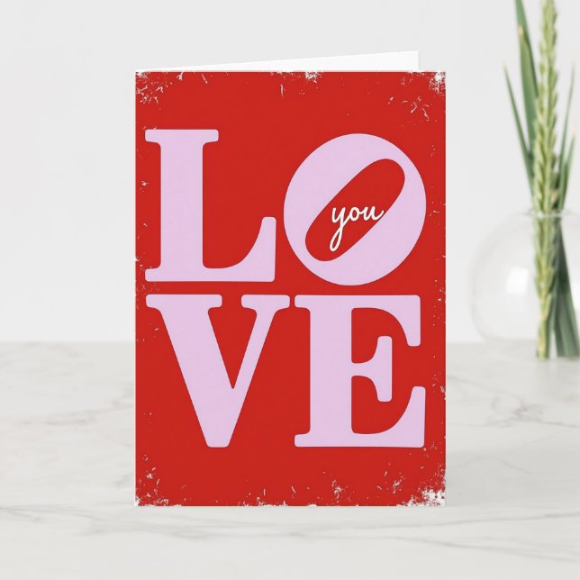 Love You Bold Graphic Art Card (Front)